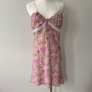 NWOT Princess Polly Pink Floral Lace Midi Dress - Size 10